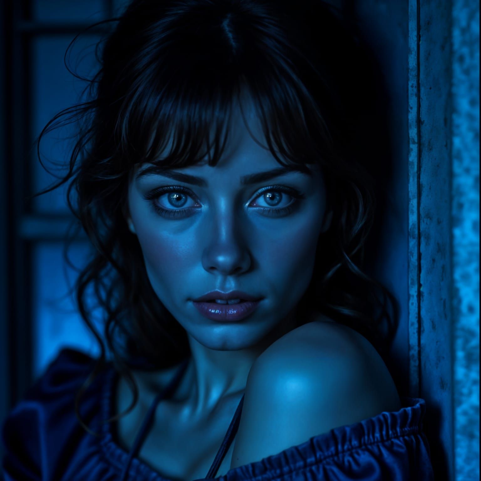Hyperrealistic Blue Velvet Inspiration in Film Still Photogr...
