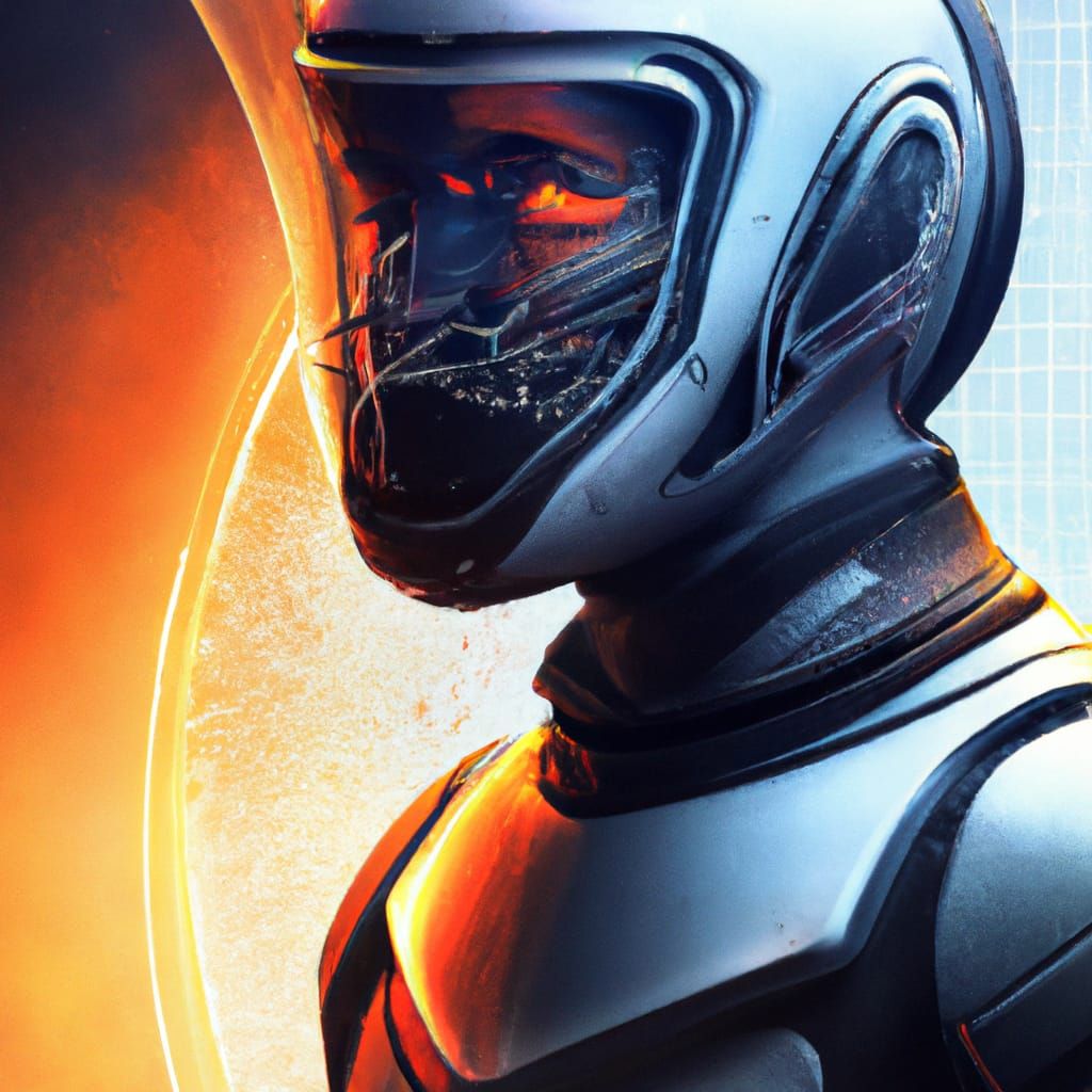 Photorealistic Space Citizen in Psychedelic Sci-Fi Style