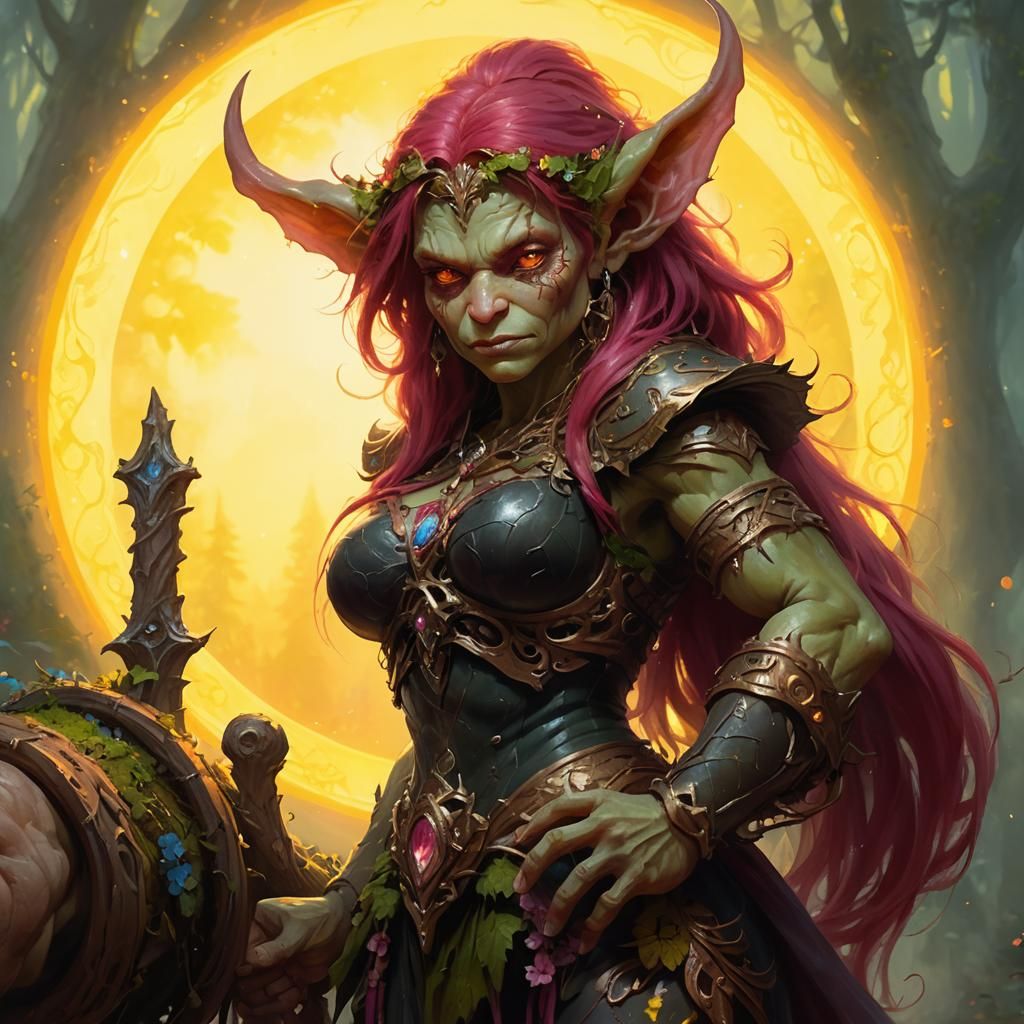 Ethereal Goblin Mommy in Mystical Forest