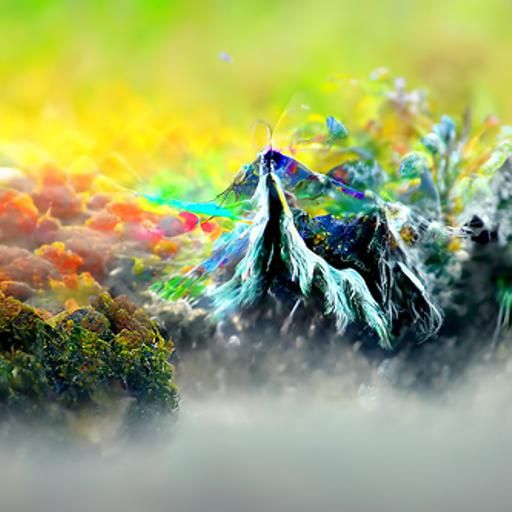 Astral Cosmic Mountain Landscape in Mixed Media