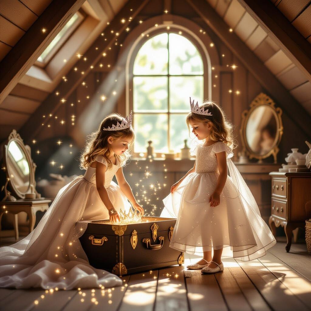 Enchanted Attic: Children Discover Magical Treasure