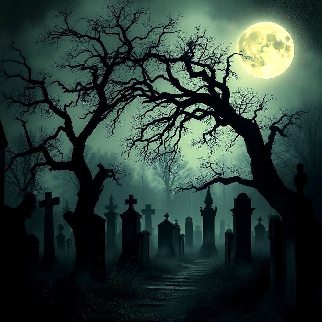 Haunted Cemetery in Romantic Style