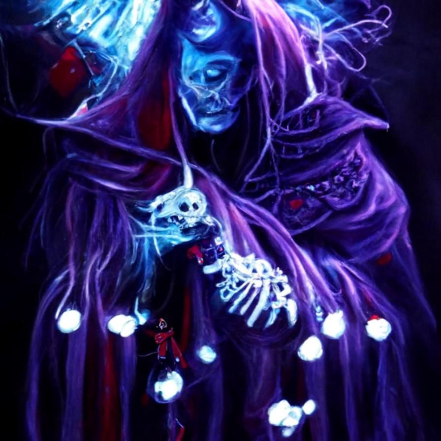 Skeleton Lich Magician in Dark Fantasy Art
