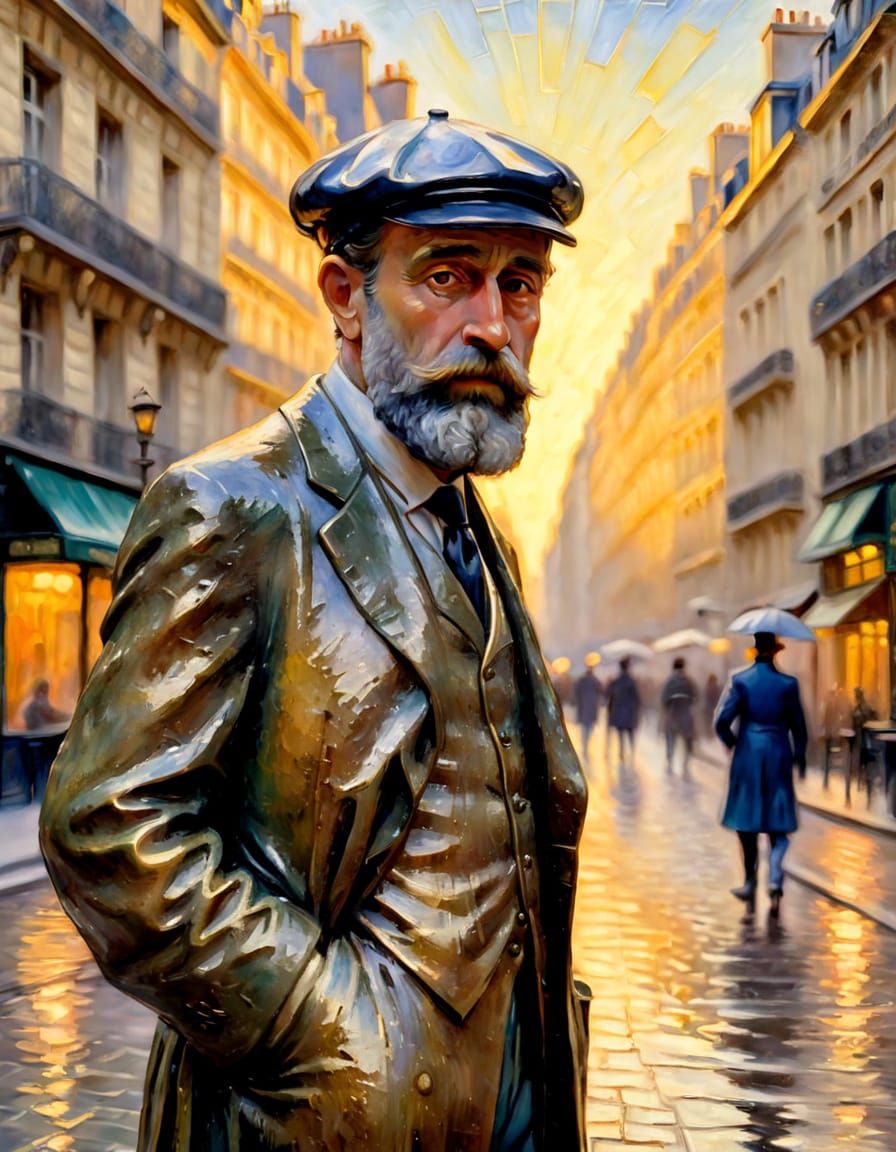 Encrustique
STYLE: "a fusion of Claude Monet+Gustav Caillebo...