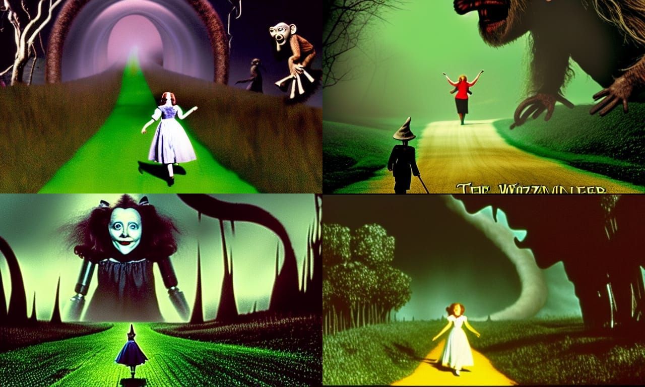Dorothy's Surreal Escape: Wizard of Oz in Dreamcore Style