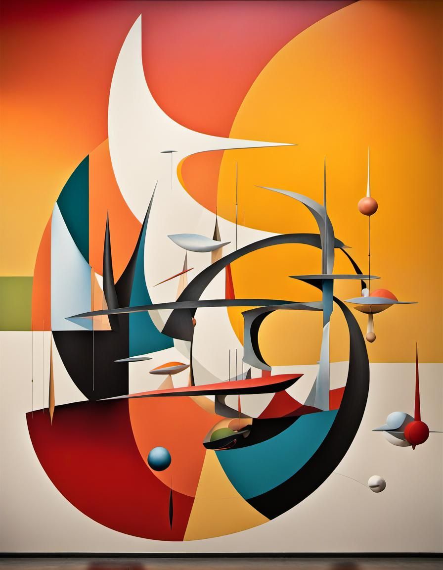 Surreal Art Deco Mural Inspired by Science Fiction