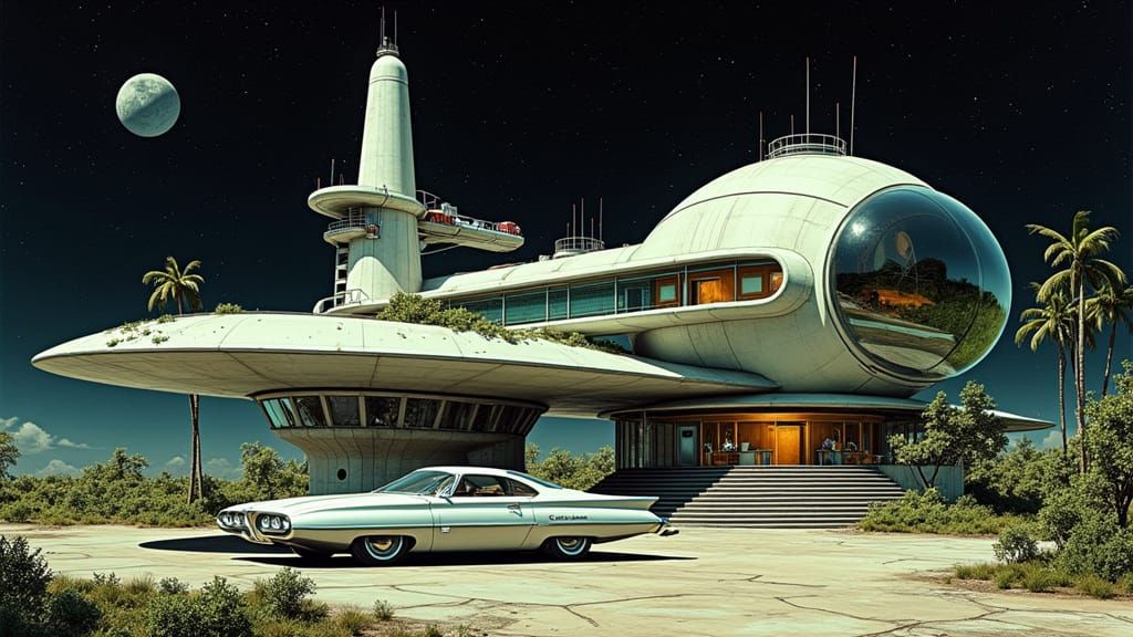 Overgrown Space Station: Cylindrical Modules and Solar Labs ...