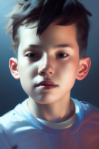 Boy Portrait in Hyperdetailed Digital Art Style