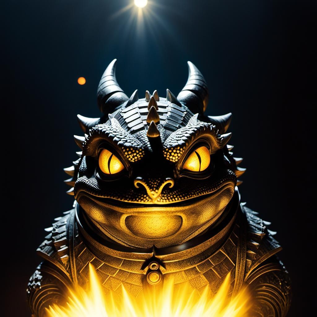 Chimeric Baby Creature in Neon Dungeon, Digital Art