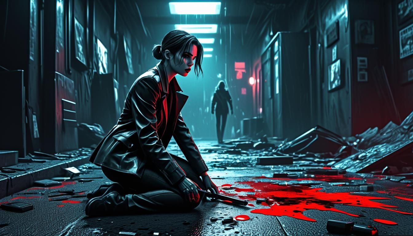 Femme Fatale Detective in Cyberpunk Noir