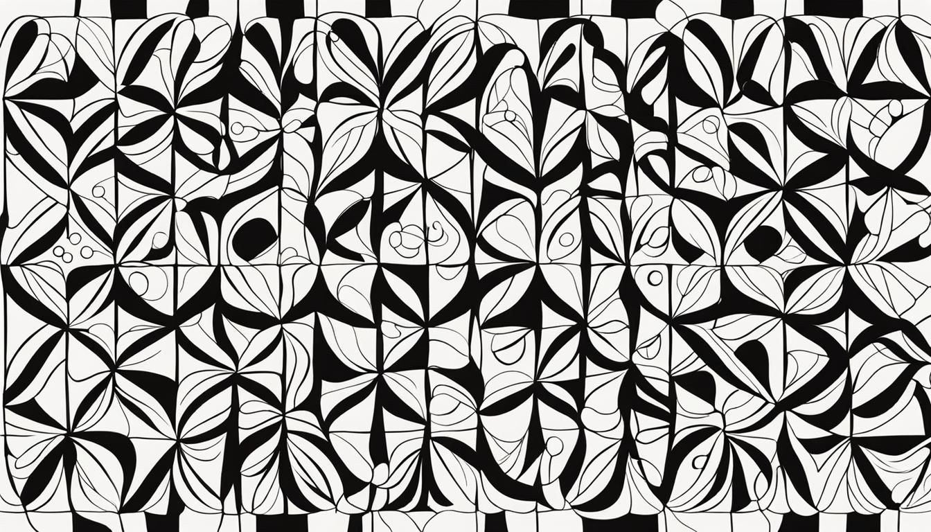 Intricate Geometric Coloring Page in 1970s Style