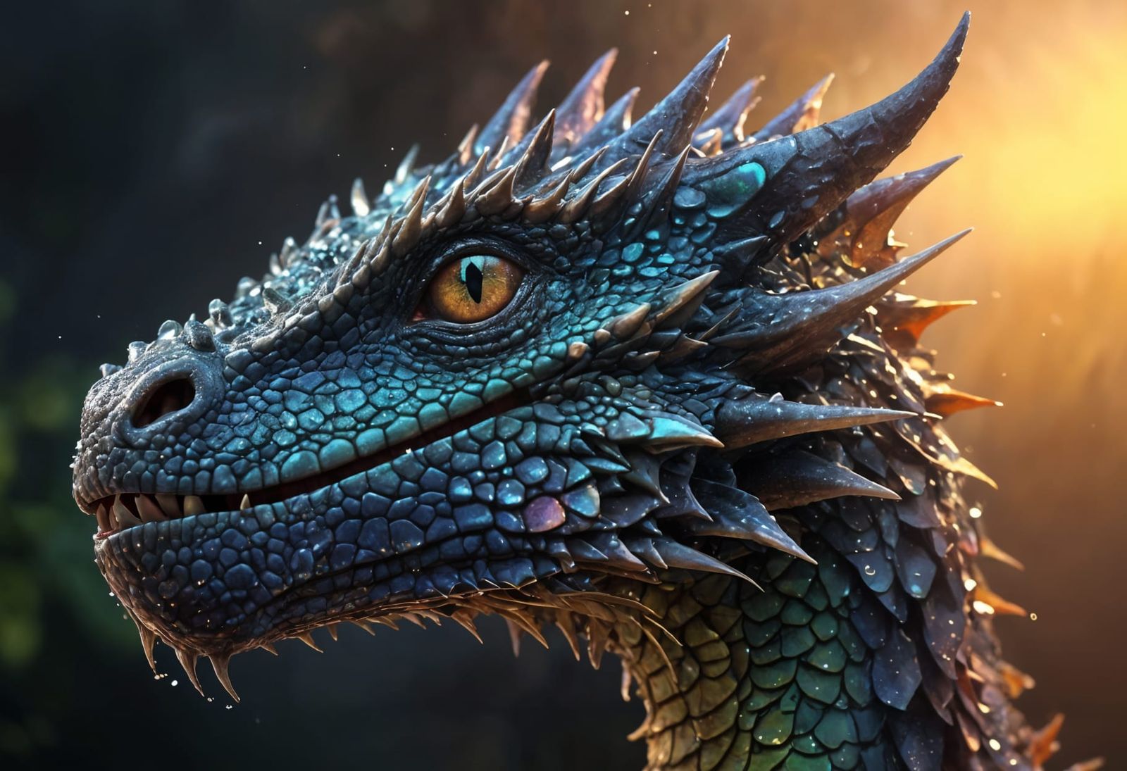 Majestic Morning Dragon in Vibrant Iridescent Scales