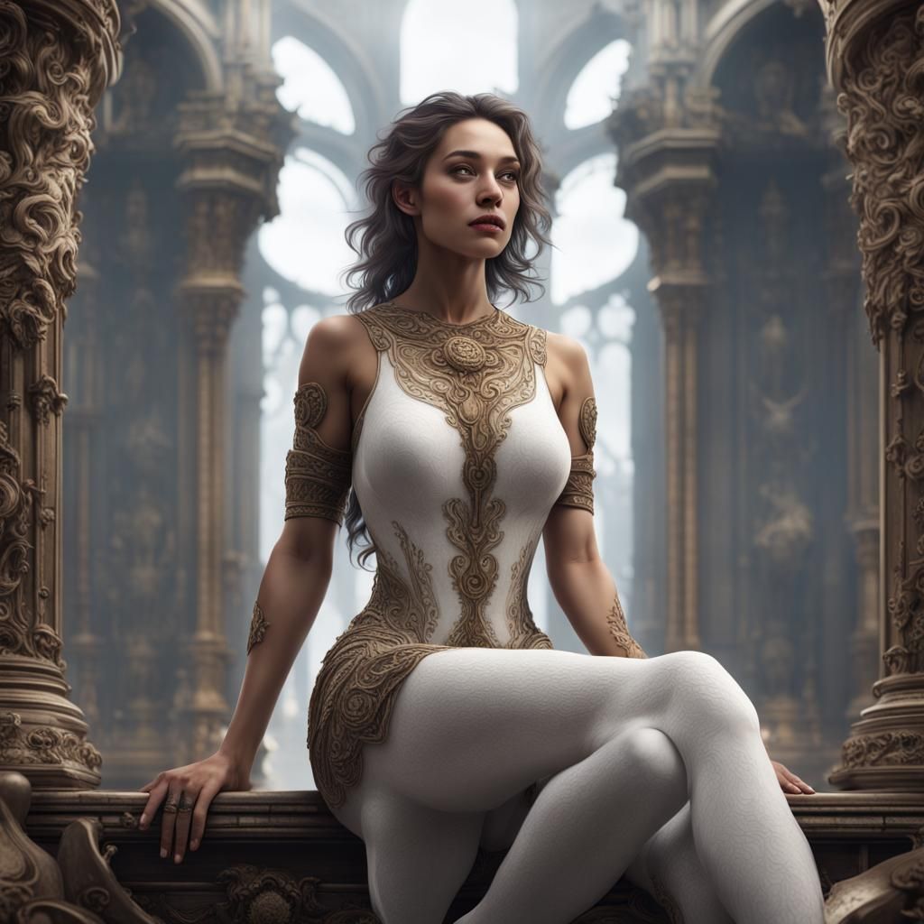 Elegant Nude Figure in Detailed Matte Painting