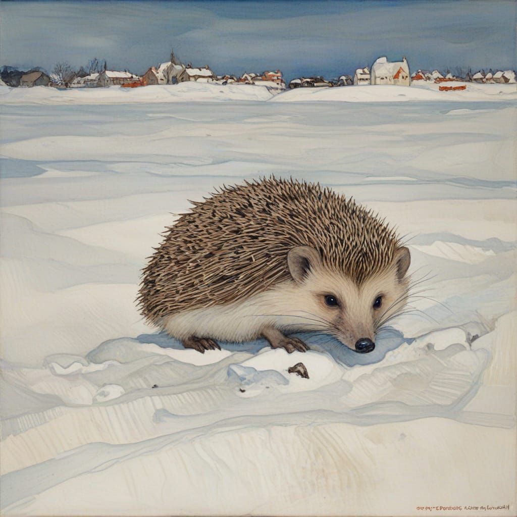 Dreamlike Winter Landscape in Neo-Expressionist Style