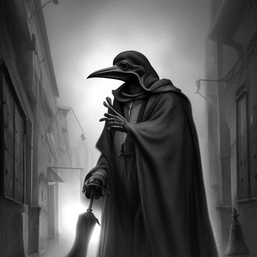 Black and white Plague Doctor