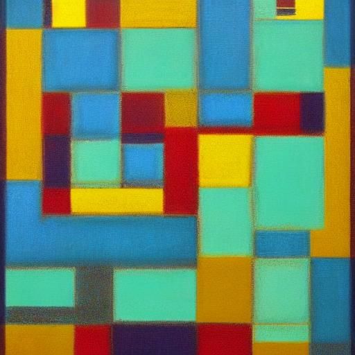 Abstract Friends in Golden Light, Geometric Art