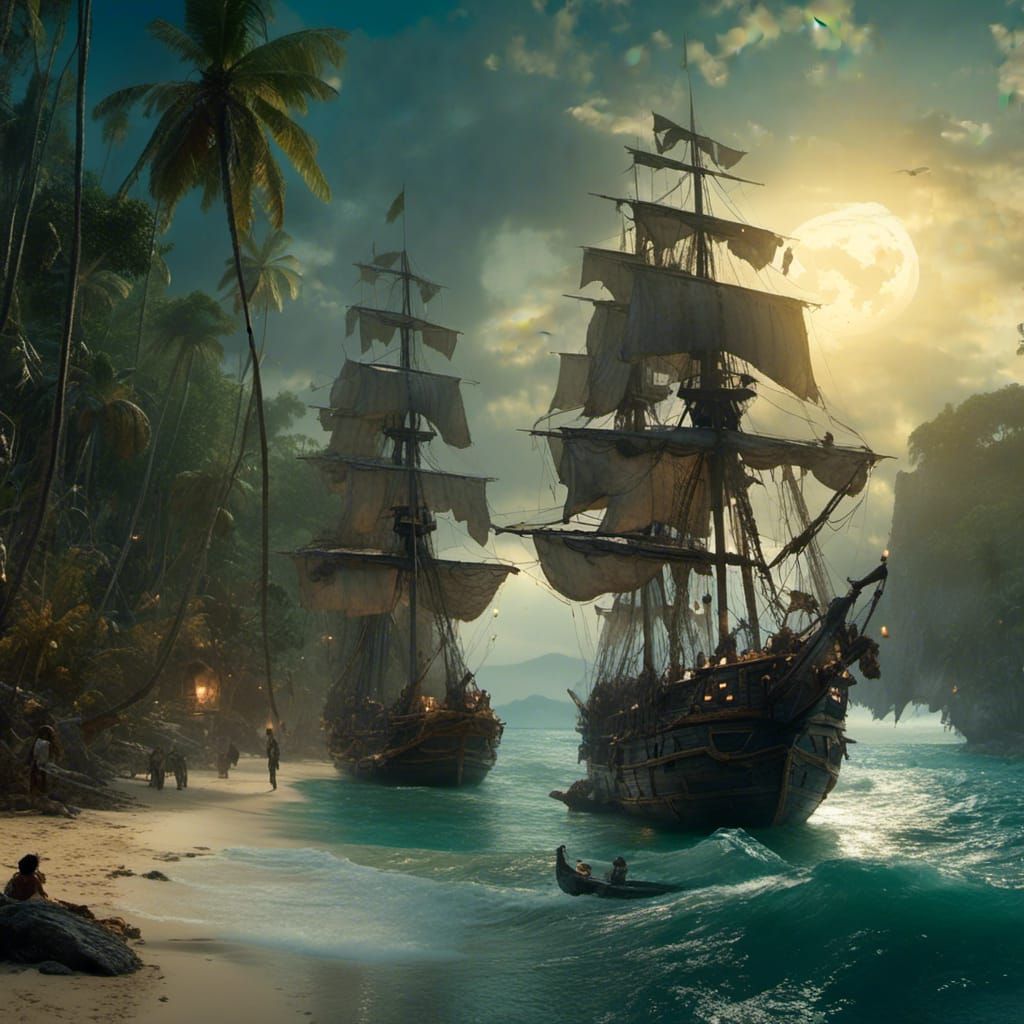 Pirates of the Caribbean: Misty Moonlight Jungle Scene