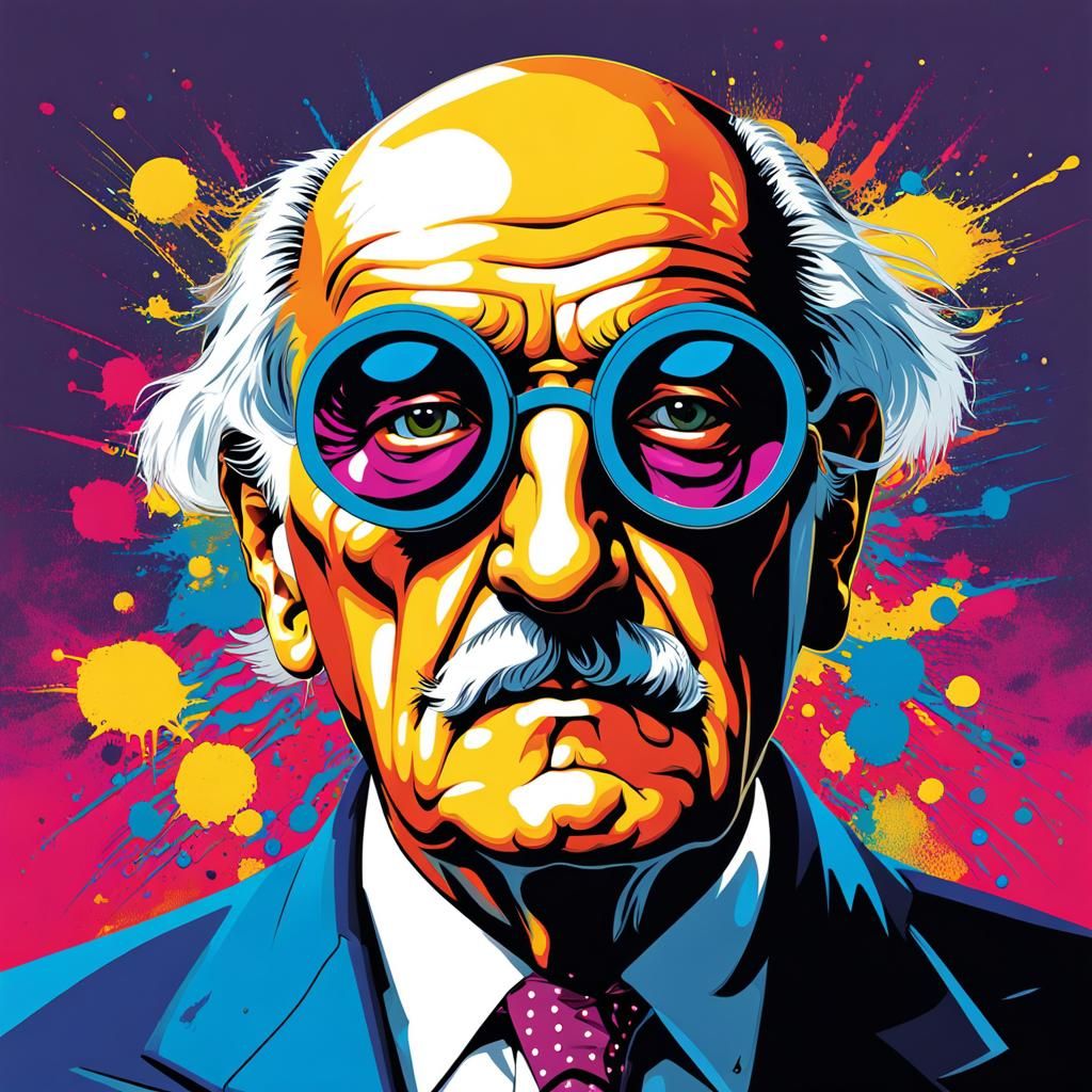 Comical Politician with Eye Patch in Pop Art Style