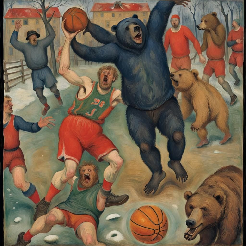 Peasant Triumphant: Winter Basketball with Bears