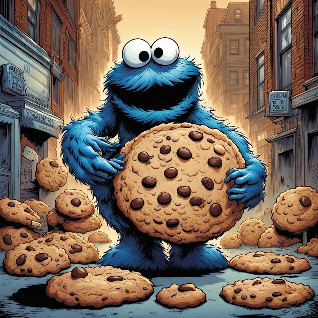 Cookie Monster Comic Book Art