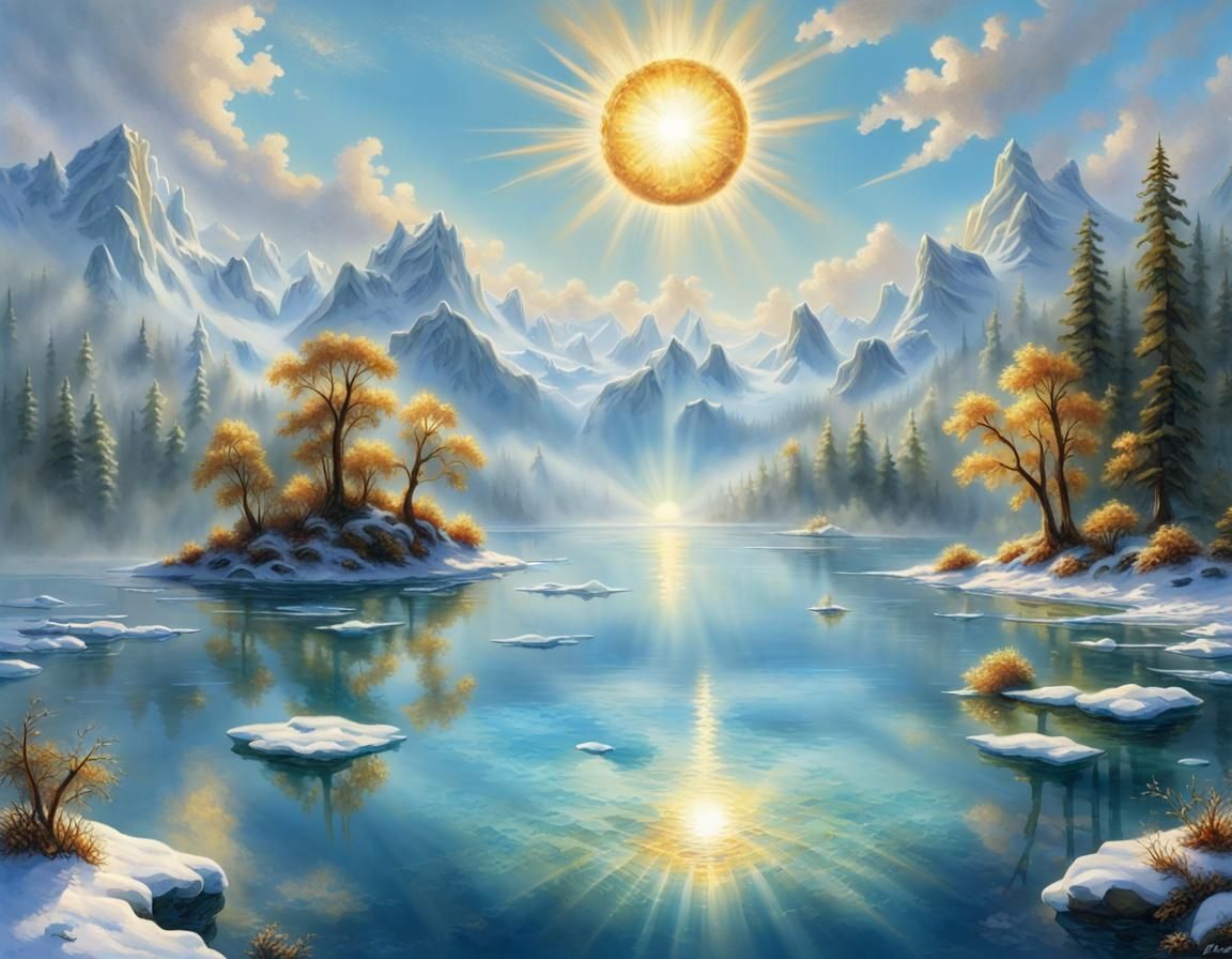 Golden Sun Pendant Radiates Light Underwater