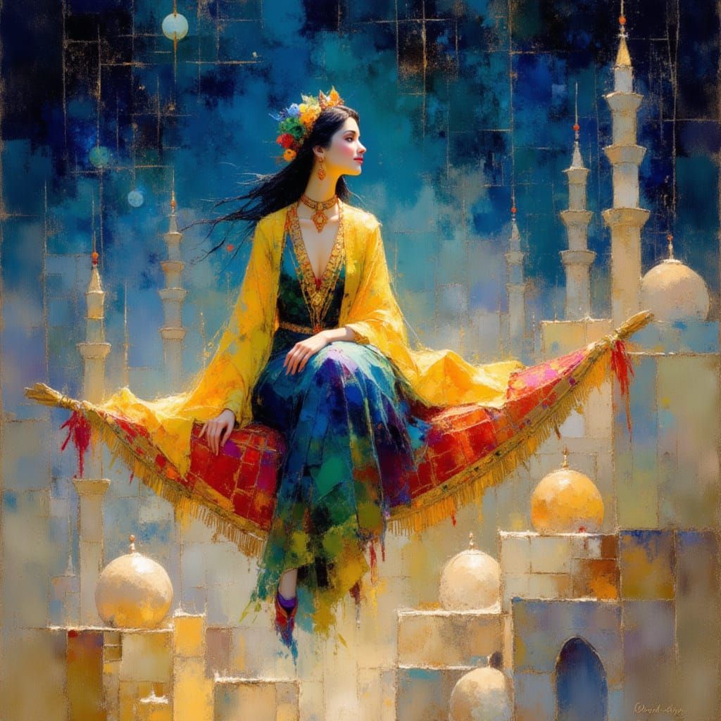 A Regally Dressed Princess in Impressionistic Style