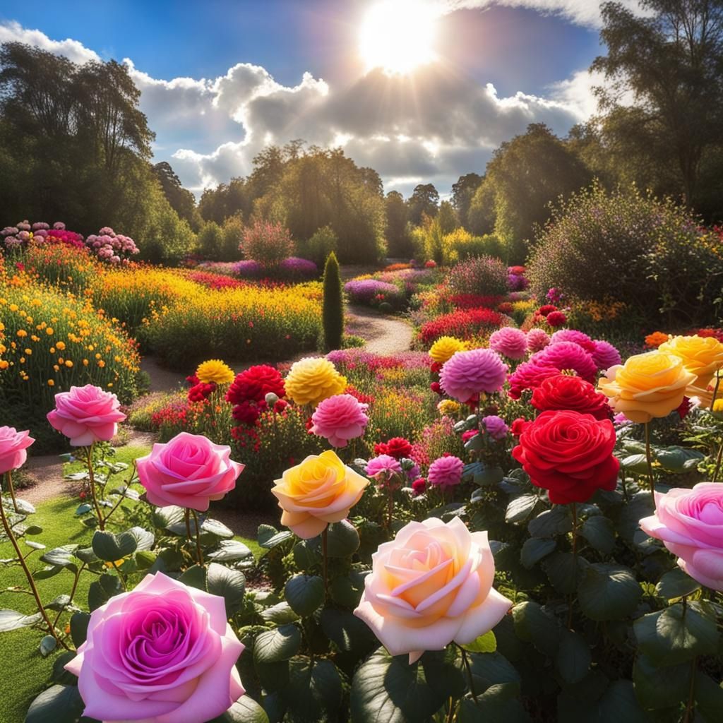 Rainbow Rose Garden: A Botanical Ode to Joy