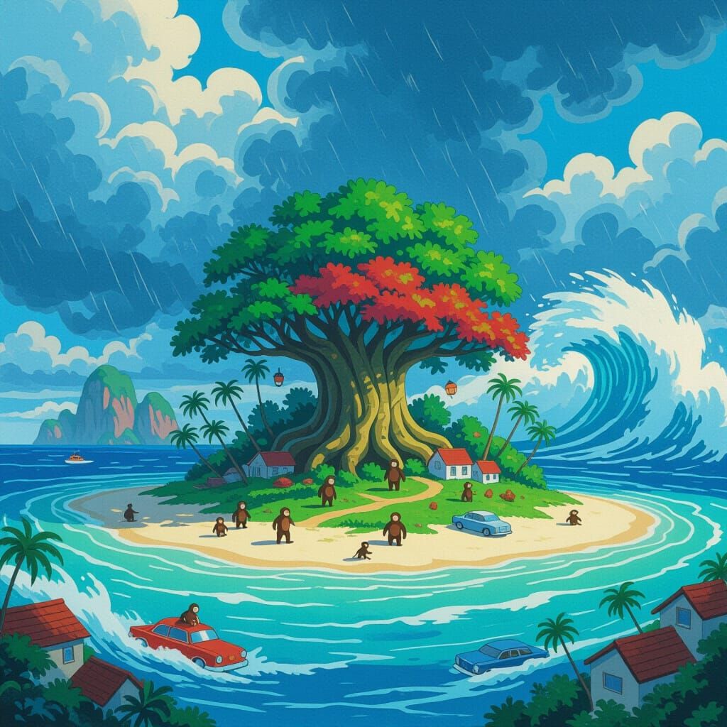 Stormy Island Paradise: A Digital Art Masterpiece