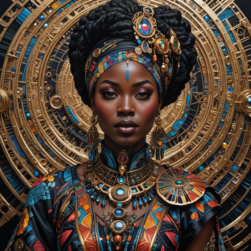 Hyperrealistic Portrait of Woman with Futuristic Jewelry