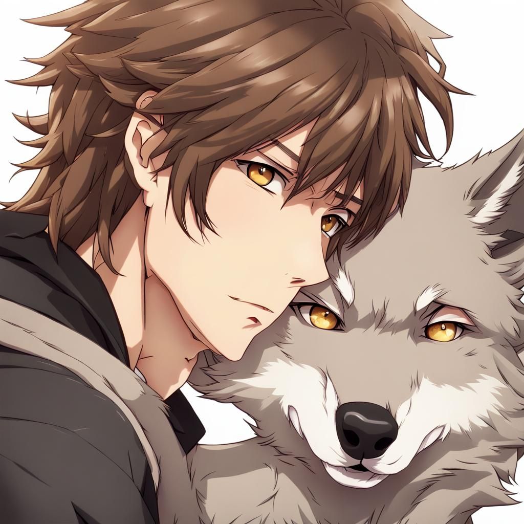 Anime Boy with Wolf Ears in Manga Style