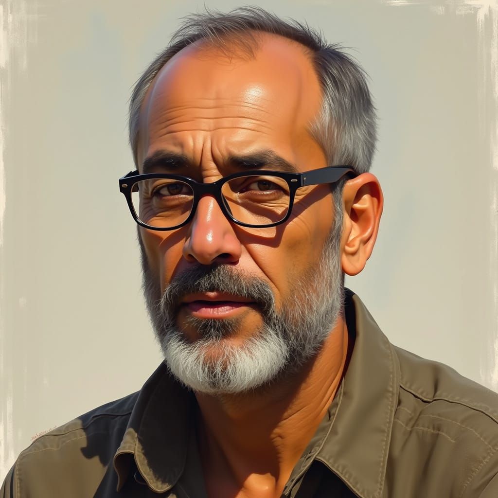 Middle Eastern Gentleman in Thoughtful Repose