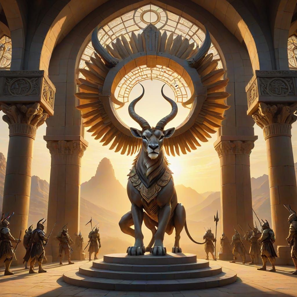 Surreal Fantasy Chimera Commands with Authority in Detailed ...