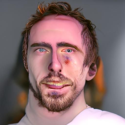 Asmongold mugshot with a black eye