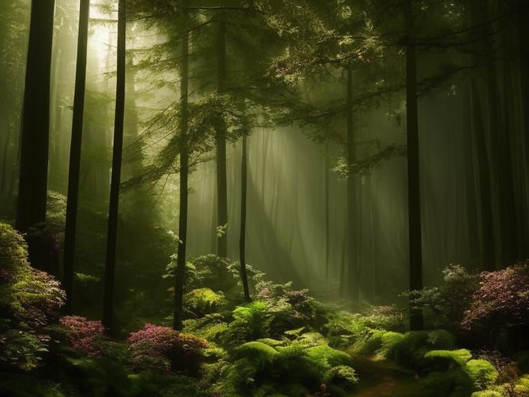 Enchanted Forest with Volumetric Lighting