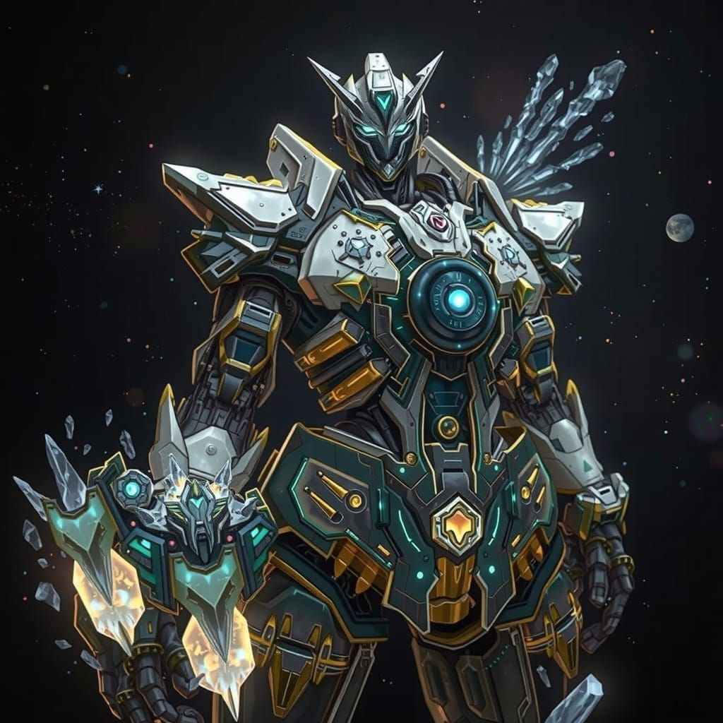 Massive Translucent Mecha in Cosmic Galaxy