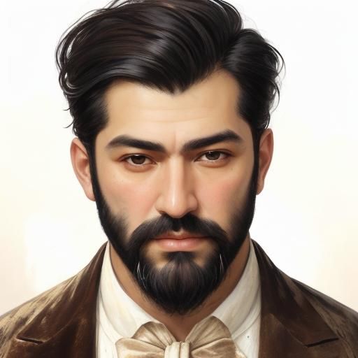 Expressive Portrait of Man in Velvet Suit