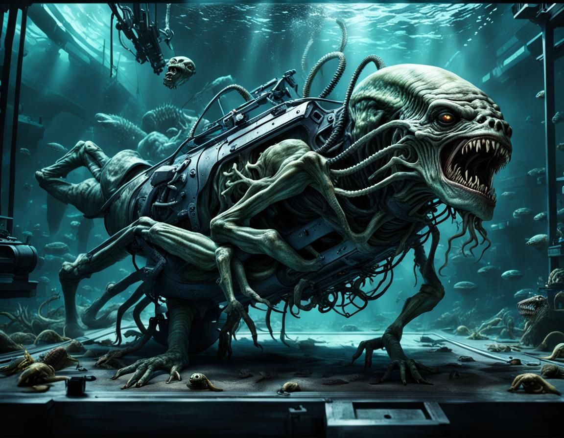 Horrific Alien Birth Underwater, 8K