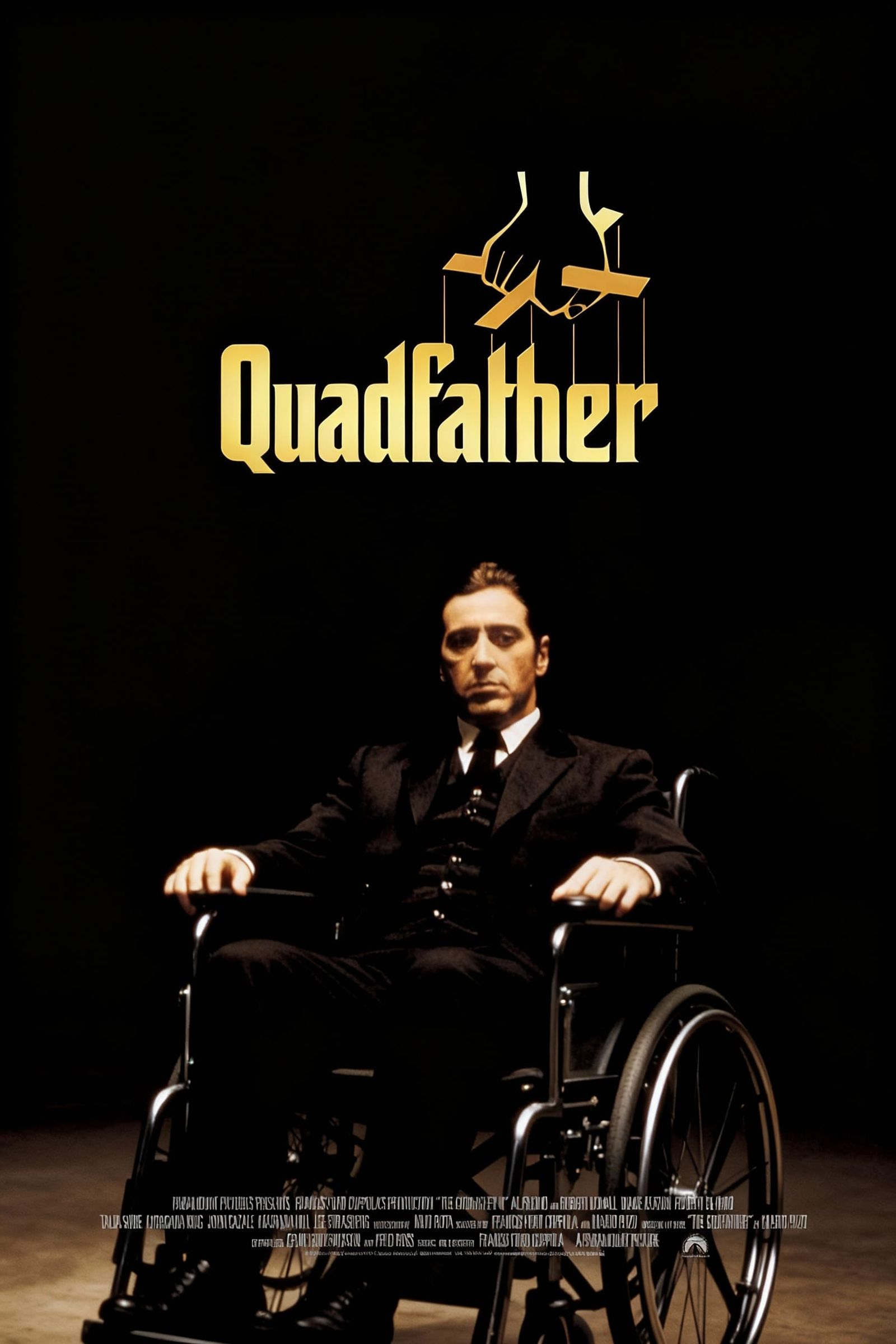 Quadfather Logo on Man in Wheelchair