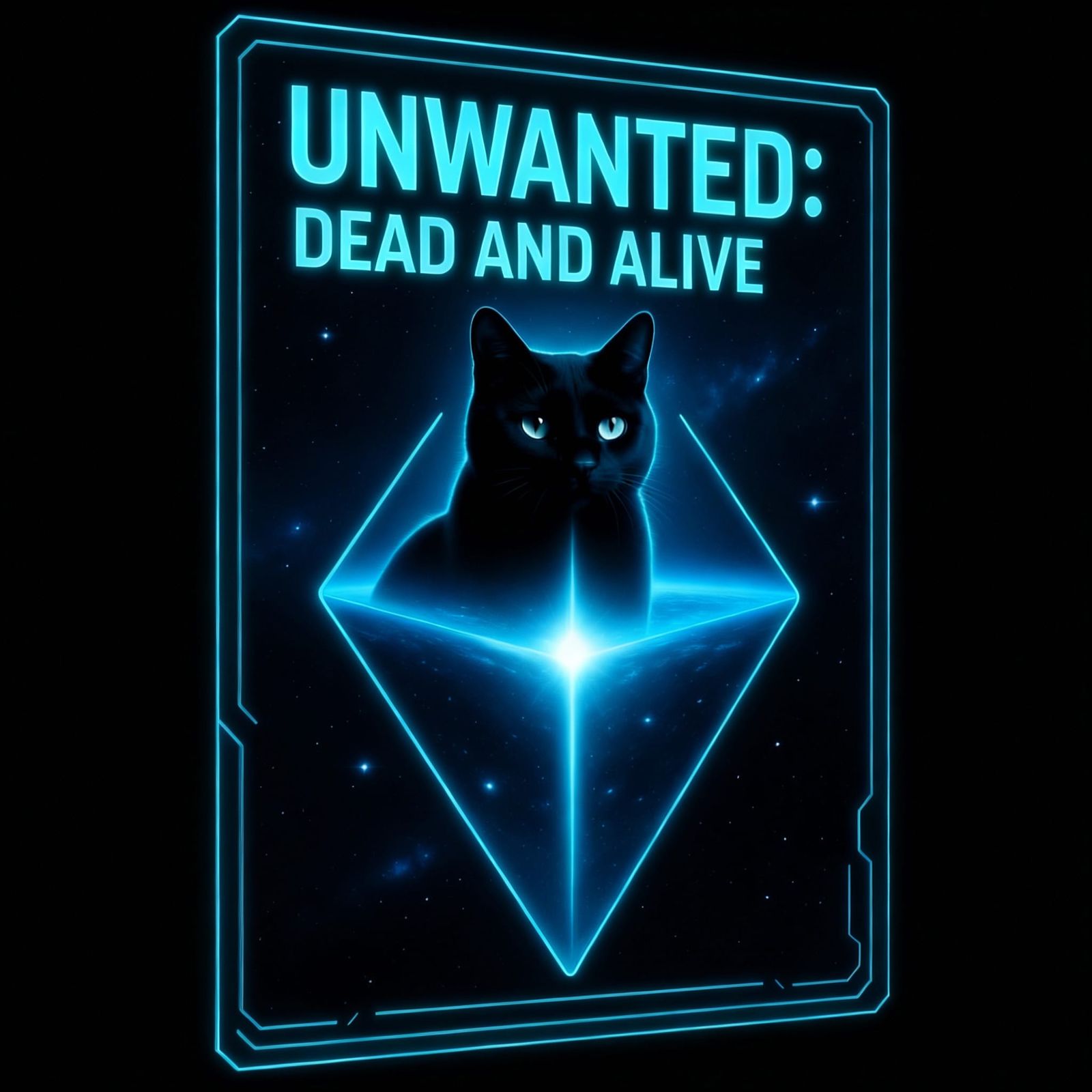 Holographic Poster: Black Cat in Space