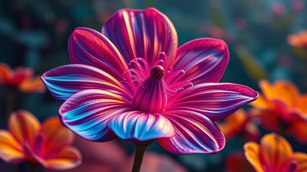 Iridescent Alien Flower in Detailed Matte Painting