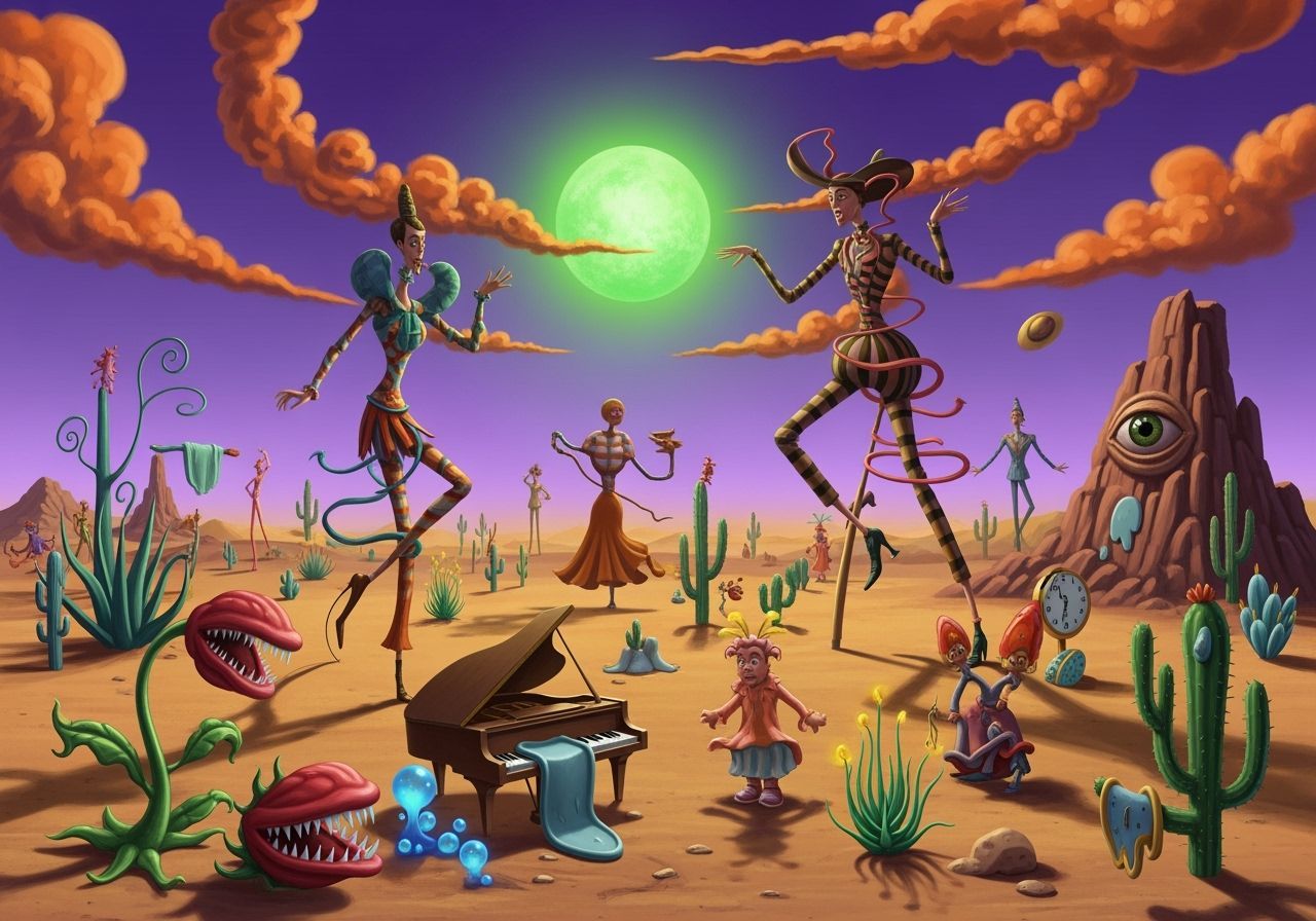 Surreal Desert Landscape in Dreamlike Style