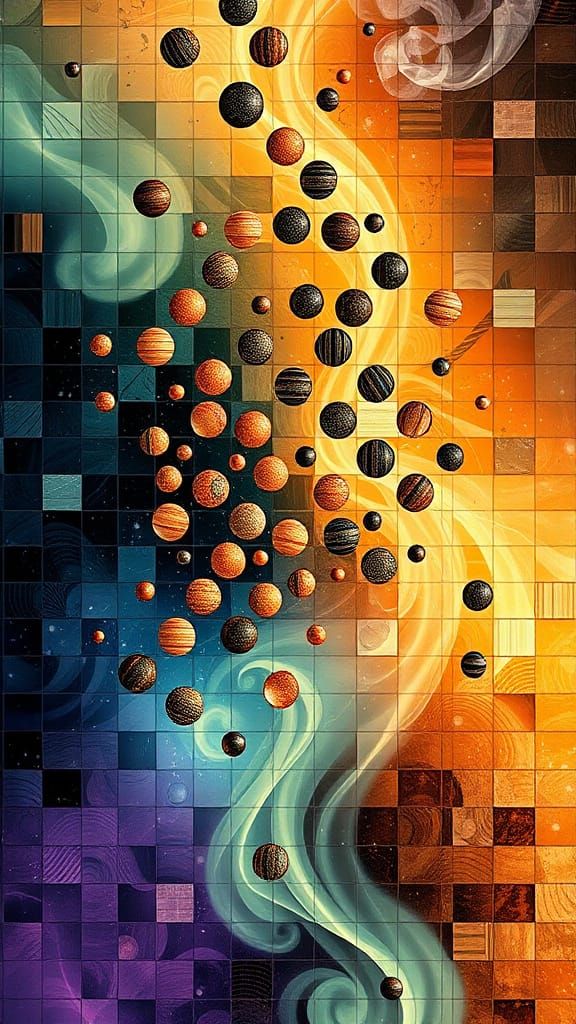 Ethereal Chinese Ink Painting with Phosphorescent Orb Arrays