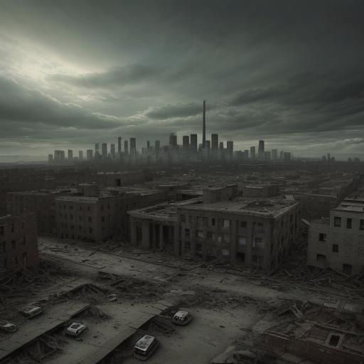 Post-Apocalyptic Ruined Cityscape: Hauntingly Beautiful Phot...
