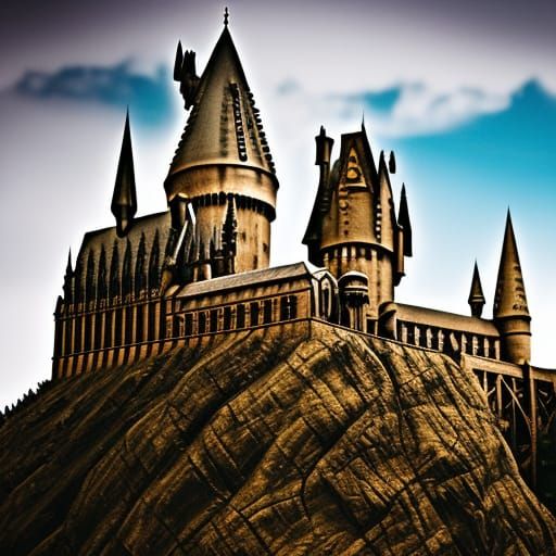 Hogwarts Castle with All House Crests