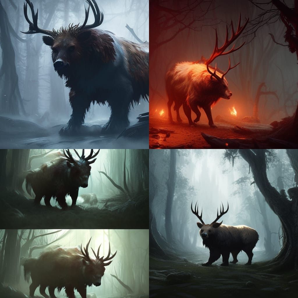 Magic Spirit Animal in Dark Fantasy Style