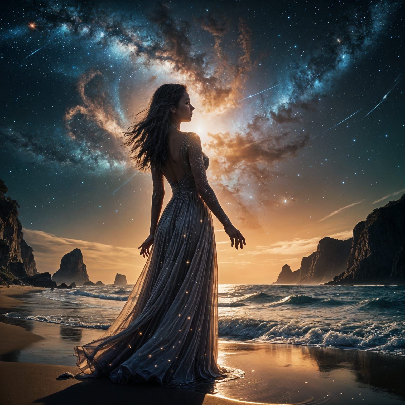 Ethereal Cosmic Beauty Communes with the Universe