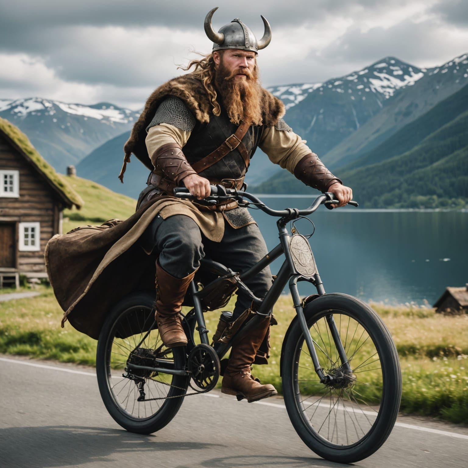 Viking on Bicycle: Unexpected Transportation