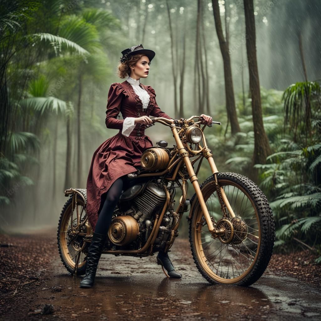 Victorian Woman Rides Motocross Bike in Rainforest