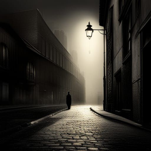 Dark Fantasy Streets in Art Nouveau Style