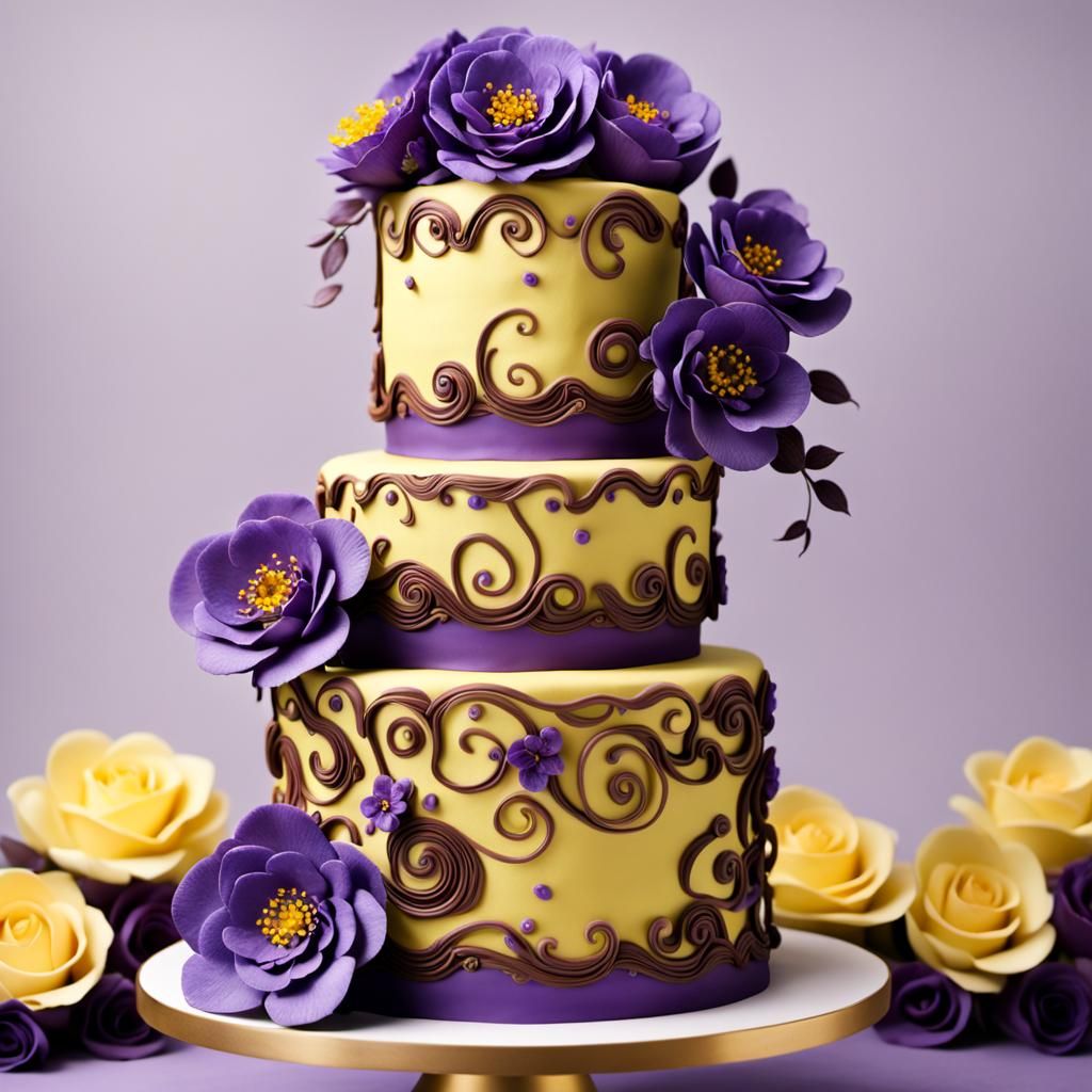 Elaborate Five-Tier Wedding Cake with Floral Details